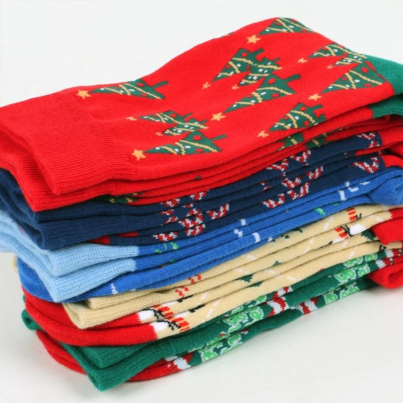 Christmas Pattern Crew Socks Novelty Funny Crazy Ankle Socks Cartoon Cotton Booties Socks Christmas Socks for Women Men
