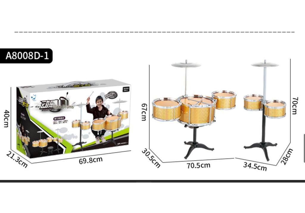 Kids' Drum Kit with Lights & Mic - Electronic Keyboard and Percussion Musical Toy