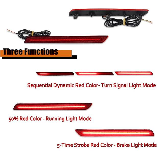 ADIIL 2PCS Red Lens Red LED Rear Fog Light Bumper Reflectors Brake Tail Lamps For 2020 2021 2022 Toyota GR Supra