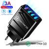 4 Port USB Charger Quick Charge 3.0 EU/US Plug Wall Charger For iPhone Samsung Xiaomi  OPPO USB Fast Charge Phone Charger