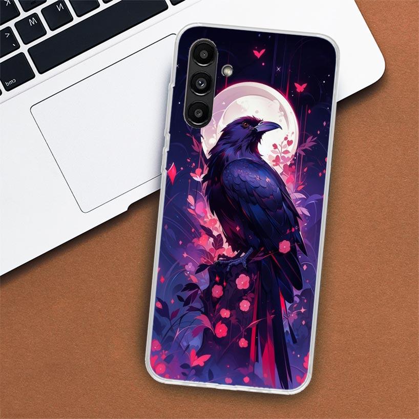 Animal Oil Painting Bird Phone Case For Samsung Galaxy A55 A54 A53 A52 A15 A14 A13 A12 A35 A34 A33 A32 A25 A24 A23 A22 A04S A03S
