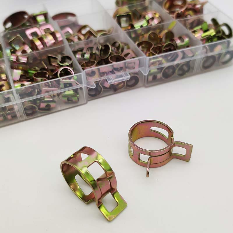 115pcs Electro-galvanized Zinc Hose Clamps 6-22mm for Pipe and Ventilation Mounting
