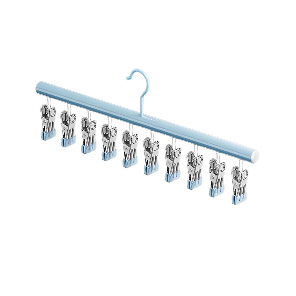 Multi-Clip Multifunctional Balcony Anti-Slip Windproof Clothes Drying Rack