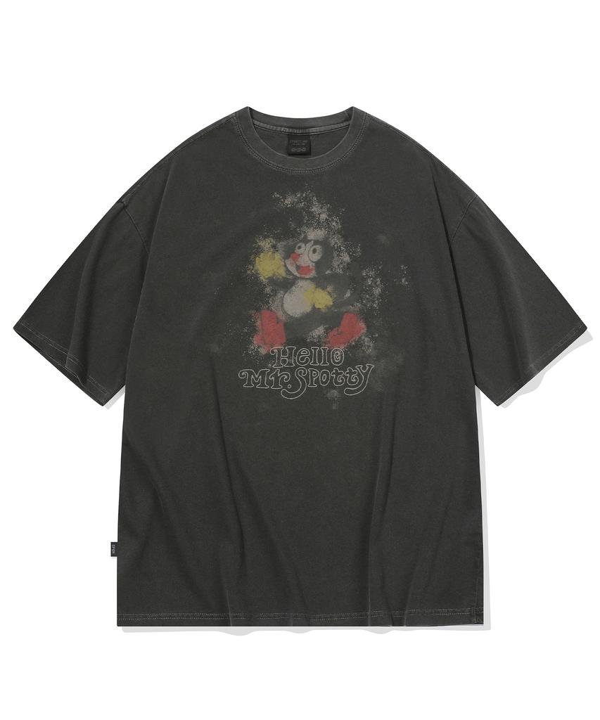 CPGN STUDIO Hello Spotty Pigment Short Sleeve T-Shirt Smoke Black