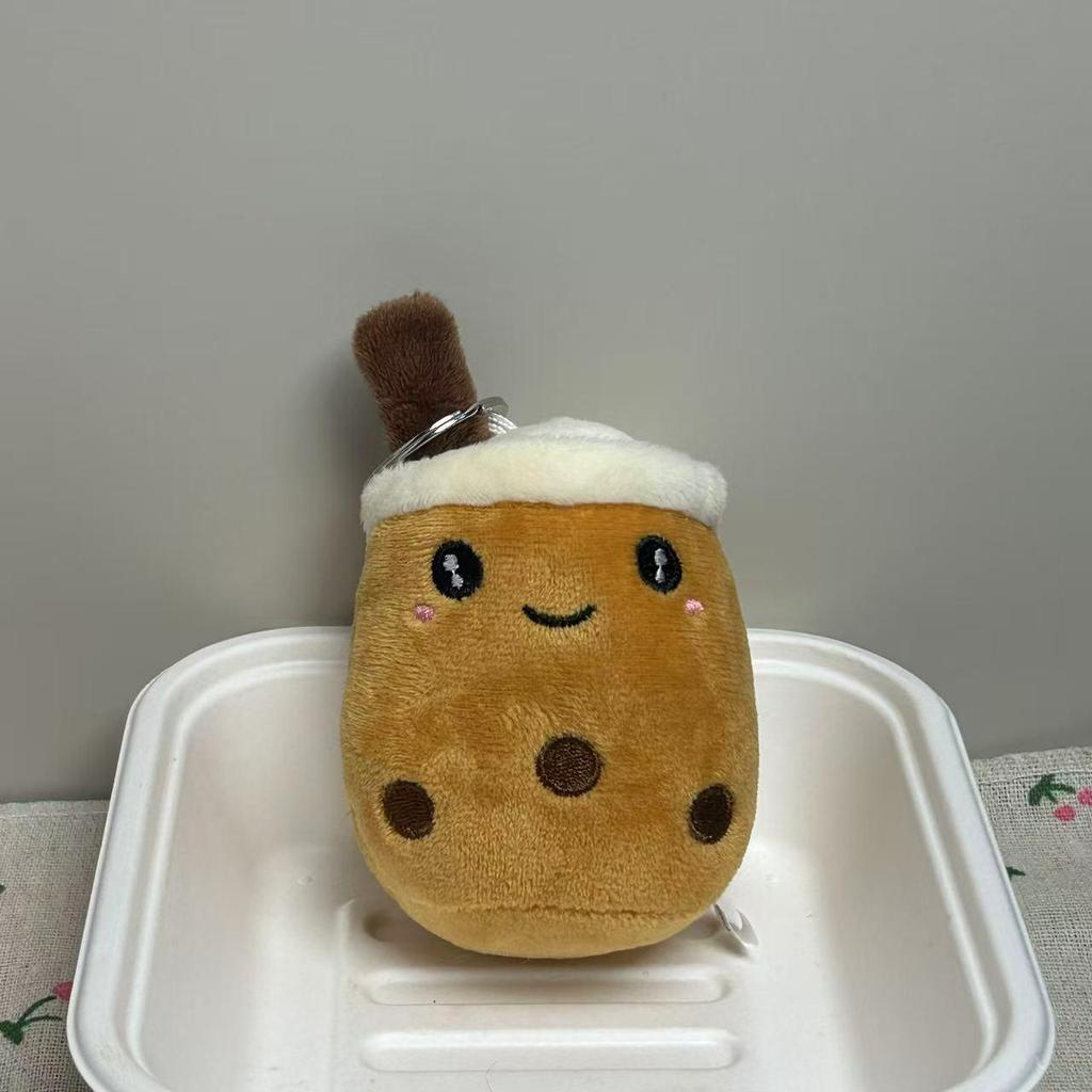 Adorable Milk Tea Cup Plush Keychain Doll