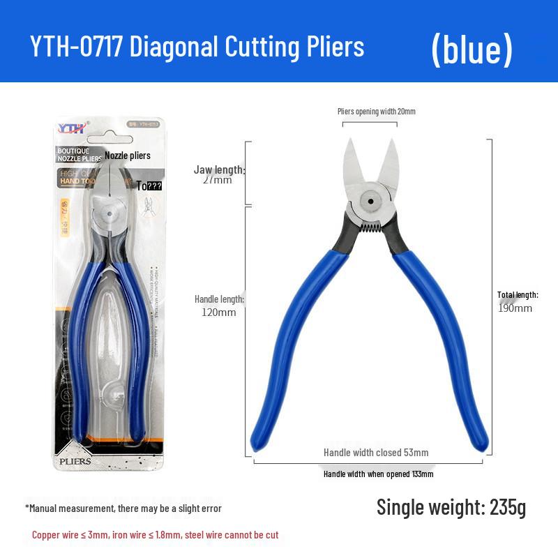 7" and 8" Industrial Grade Angled Pliers - High Carbon Steel Electrician Tools for Cutting Models and Sprues