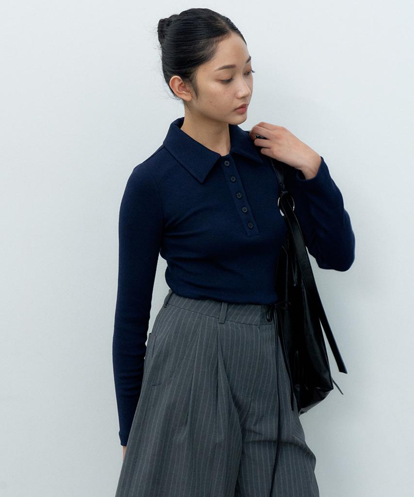 MAKE A TOAST Soft Mix Collared T-Shirt (Navy) Mbfsto025Nv