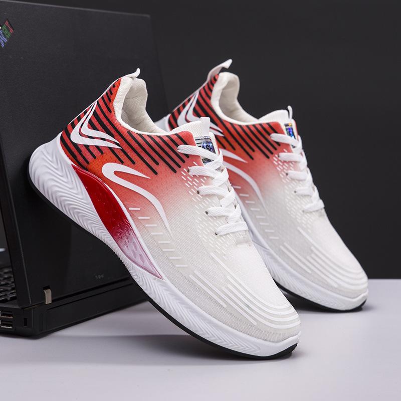 Men's Shoes for Summer Breathable New Mesh Sneakers Fashionable Color-blocking Comfortable Thin Green Casual Running Shoes