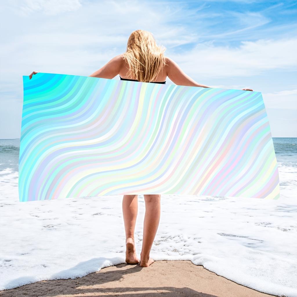 1PC Beach Towel Rainbow stripes Corlorful pattern Perfect gifts Birthday gift Quick-Dry Towel For Bath Yoga Tourism Swimming