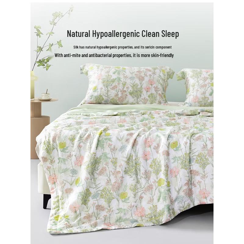 Mengjie Tuileries Garden Printed Mulberry Silk Lyocell Quilt