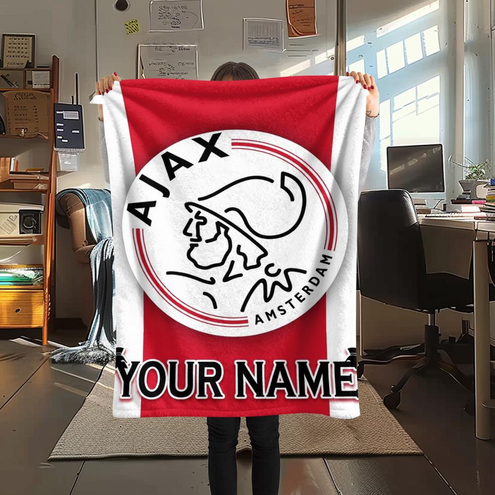 1 Stück Personalisierte Decke mit AJAX-Muster aus Flanell, geeignet für alle Jahreszeiten, für Heimdekoration, Wärme und Komfort, Geschenke, Weihnachtsgeschenk