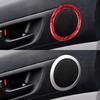 For 12-15 Toyota Tacoma Car Interior Modified Carbon Fiber Front Door Horn Ring Decoration Sticker