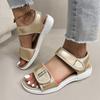 Beach Sandals Women's Summer Ladies Mesh Wedge Heel Large Size Casual Velcro Sports Sandals