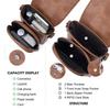 Vintage Damen Leder Crossbody Tasche Handytasche für Damen Verstellbarer Breiter Riemen Handtasche Multi-Reißverschlussfächer Geldbörse