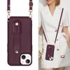 Crossbody Neckband Lanyard Wristband Wallet Leather Case for iPhone 16 Pro Max 15 Plus 14 11 12 13 XS SE Cards Holder Cover