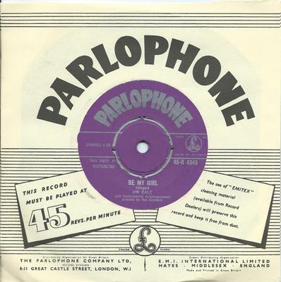 7inch Record JIM DALE - Be My Girl / You Shouldn't Do That 45R4343 Parlophone 1957 UK Rock Used