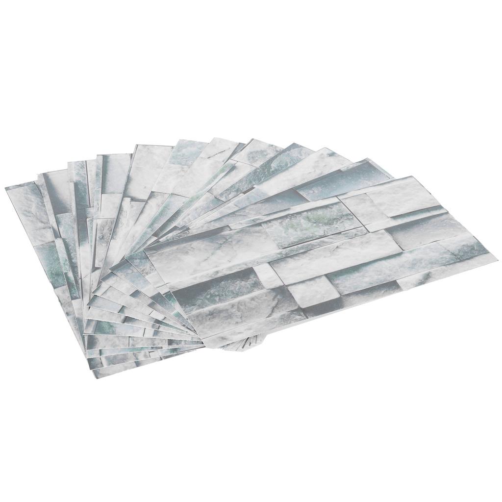 12Pcs PVC Tile Sticker Waterproof Self Adhesive Bathroom Kitchen Living Room Decor Floor