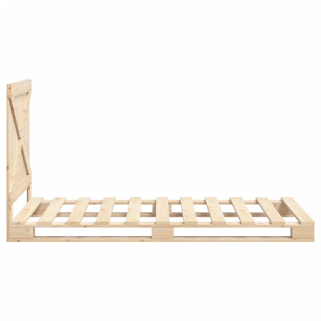 Solid Wood Bed with Headboard 100 x 200 cm Pine