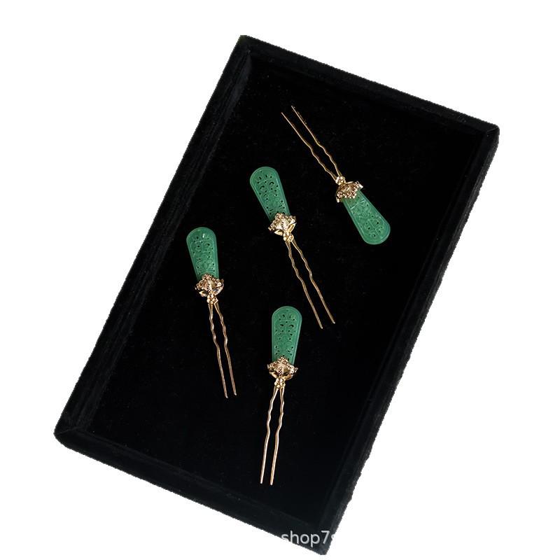 Jade Plaque Hanfu Hairpin: Ancient Style Chinese Hair Accessory & Headdress for Temple Fairs