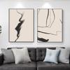 Modren Abstract Minimalist Black Line Beige Posters Prints Canvas Painting Wall Art Pictures Living Bedroom Home Decoration