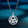 All-Seeing-Eye of Providence Illuminati Pyramid Charm Necklace Round Pyramid Pendant for Men Women Stainless Steel Jewelry New