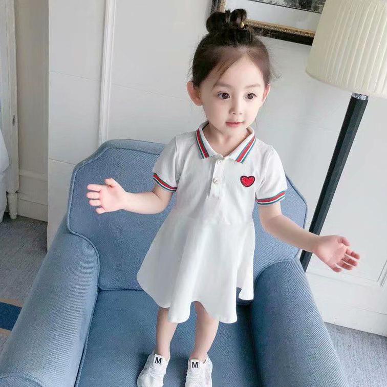 Letnie sukienki dla dziewczynek na co dzień Sukienka w wiśniowy wzór z krótkim rękawem Sukienka dla dzieci Sukienki dla maluchów