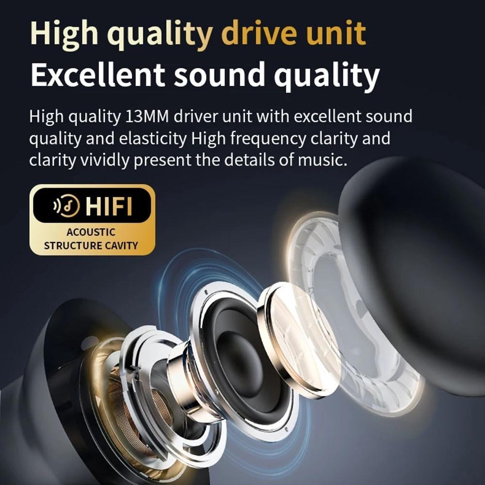 Bluetooth 5.4 ANC Bluetooth Earphones Smart LCD HiFi Stereo Earphones  Mobile Phone Universal