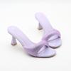 Designer Slippers Rhinestone High Heel Slipper Summer Open Toe Mules Slippers for Women Sexy Slingback High Heel Sandals