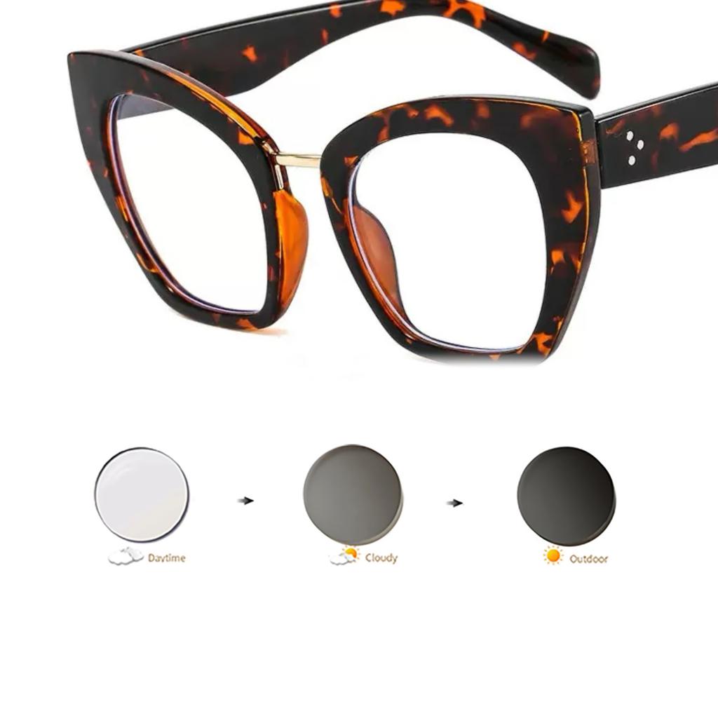 Europe US Retro Cat Eye Oversized Frame Women Eyeglass Multi Color Flat Mirror Trendy Personality Glasses