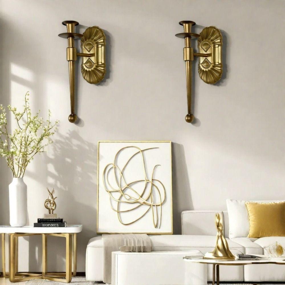 Iron Candle Base European Style Hanging Candlestick Fashion Wall Mounted Candle Holder  Dining Room