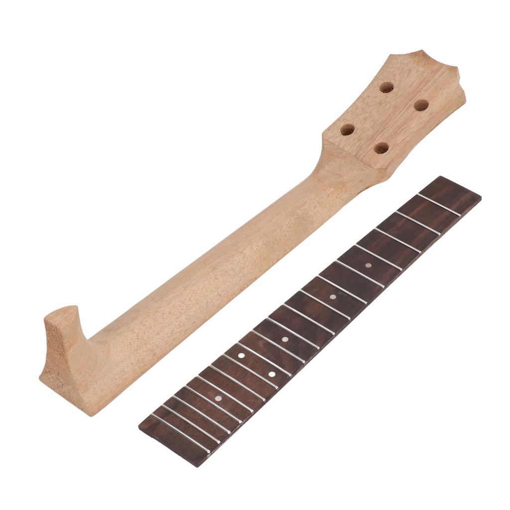 Ukulele Fretboard Neck Set Rosewood Okoume Wood Fingerboard Replacement for 4 String Musical Instrument 26in
