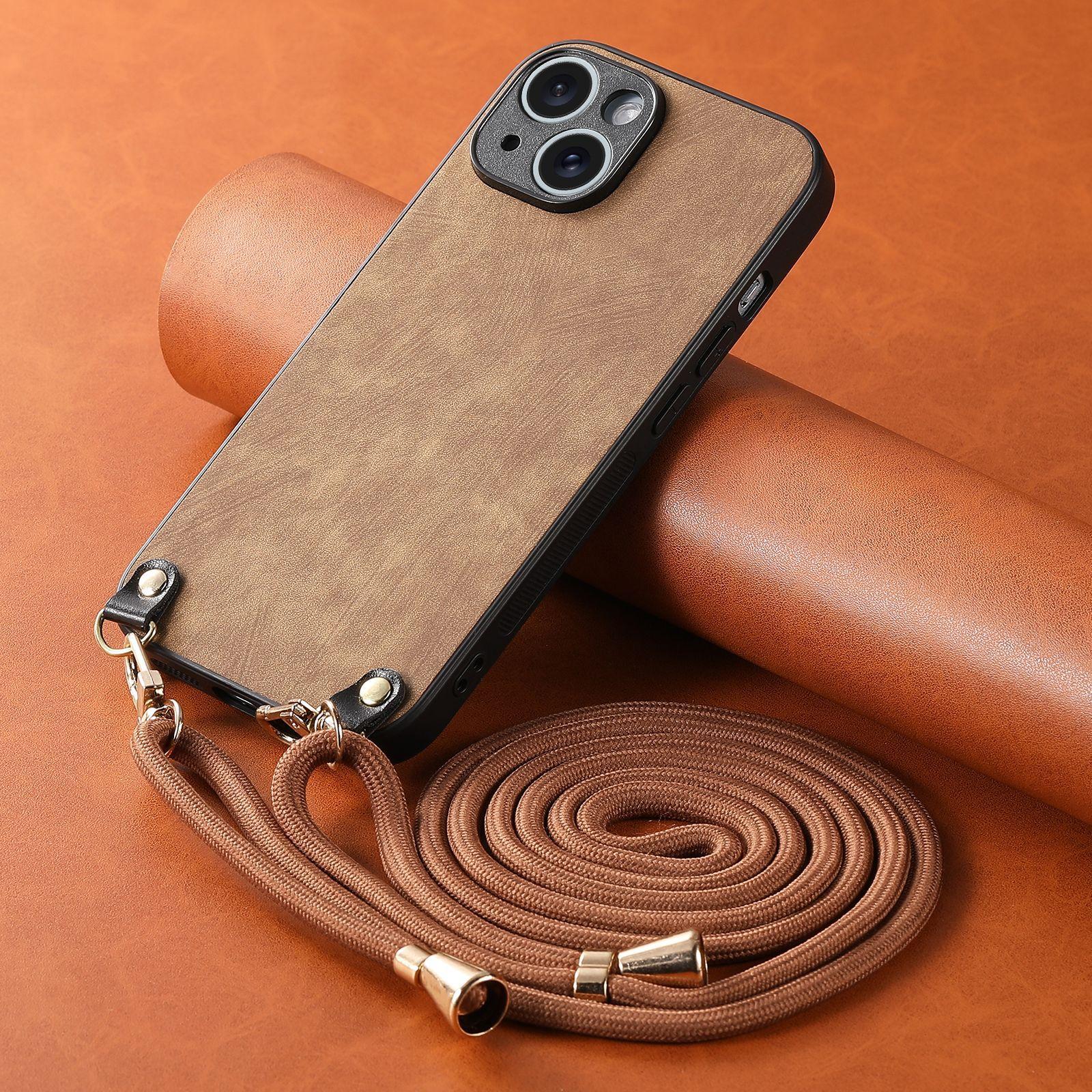 

Подходит для Apple 16 Pro Чехол для мобильного телефона Crossbody Long Hand Strap 14 Solid Color IPhone15 Pro Max Защитный чехол iPhone 11 Pro