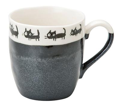 Soho Brennofen Tasse, Schwarze Katze, Schwarz, 8,4×9cm (350 ccm), 759-07-673