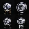 Elegante Bola de Cristal 3D de 60 mm Grabada con Láser Esfera de la Tierra en Miniatura Para Decoración del Hogar