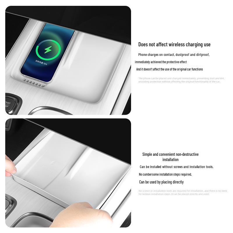 Waterproof Silicone Pad for 24 Xiaomi SU7: Non-slip Wireless Charging Car Interior Accessory
