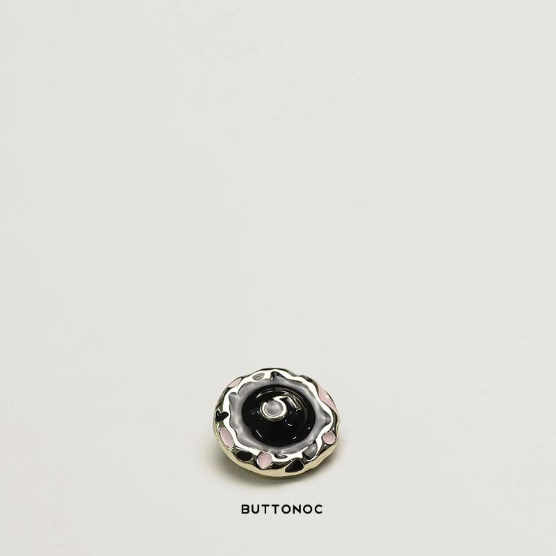 5Pcs Handmade Oil Alloy Button Number 5 Black And White Clothing Button Women'S Sweater Xiaoxiang Jacket Button