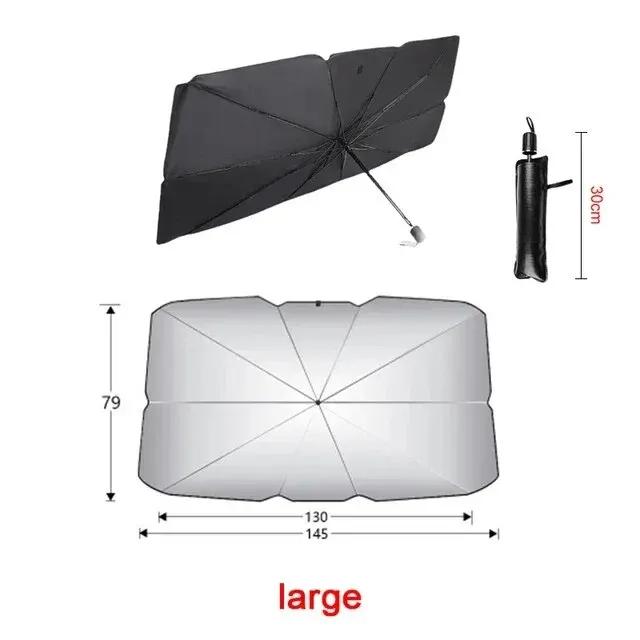 ISGTDRM Car Sunshade Umbrella Windshield Folding Front Parasol Umbrella Type Sun Shade for Car Window Summer Sun Protection