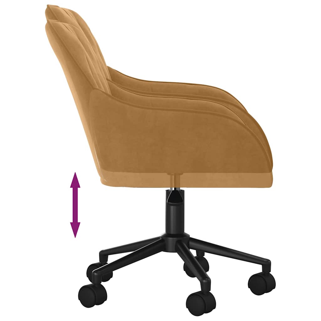 Office Chair Swivel Brown Velvet