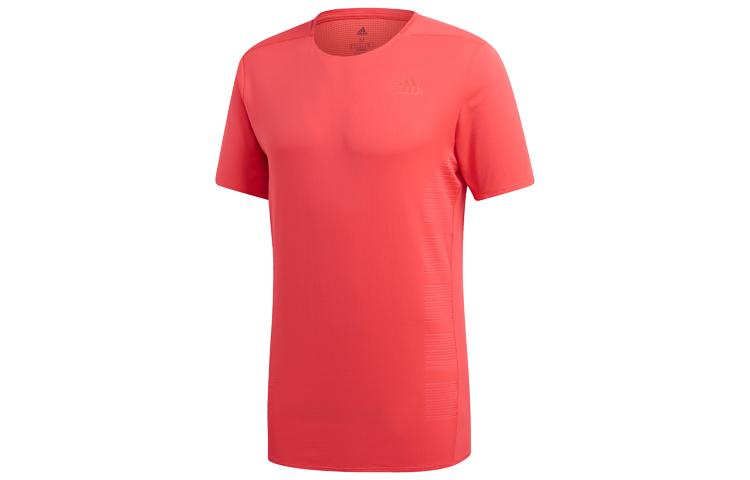 

Adidas T Shirts Men s Red Crew Neck Moderate Straight Fit DQ1852 S