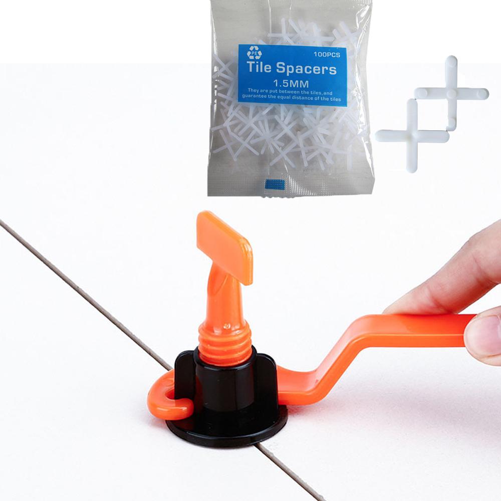 11–1202 Stück Bodenfliesen-Nivelliersystem-Clips, Bauwerkzeug-Set, Leveler-Einsteller, Fliesenwandverlegung, manuelle Werkzeuge, Locator-Abstandshalter