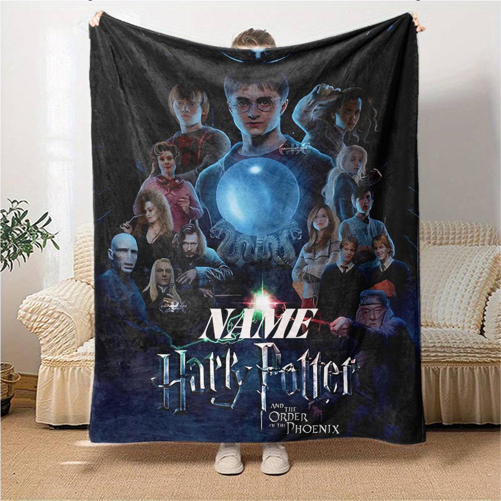 Custom Name Harry Potter Adventure blanket for Couch & Bed, Plush Cozy Fuzzy Blanket Super Soft & Warm Blankets for Fall and Winter. 090863