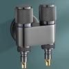 Universal Interface Double Outlet Valve Faucet Stainless Steel Shower Shut Off Valve Knob Type Space Saving Shower Head Valves