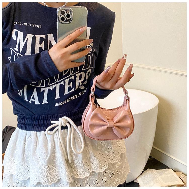 

Exquisite Red PU MiniBag for Women 2026 New Cute Bow Lipstick Pouch Spring Summer Girls Versatile Crossbody Bags Trend Mini(Max Length<20cm) розовый