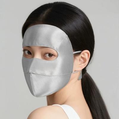 Mode 100% Seide Sommer Sonnenschutzmaske UPF50+ Sonnenschutz UV-Schutzmaske Vollabdeckung Kühlend Fahrrad Cycling Maske für Damen