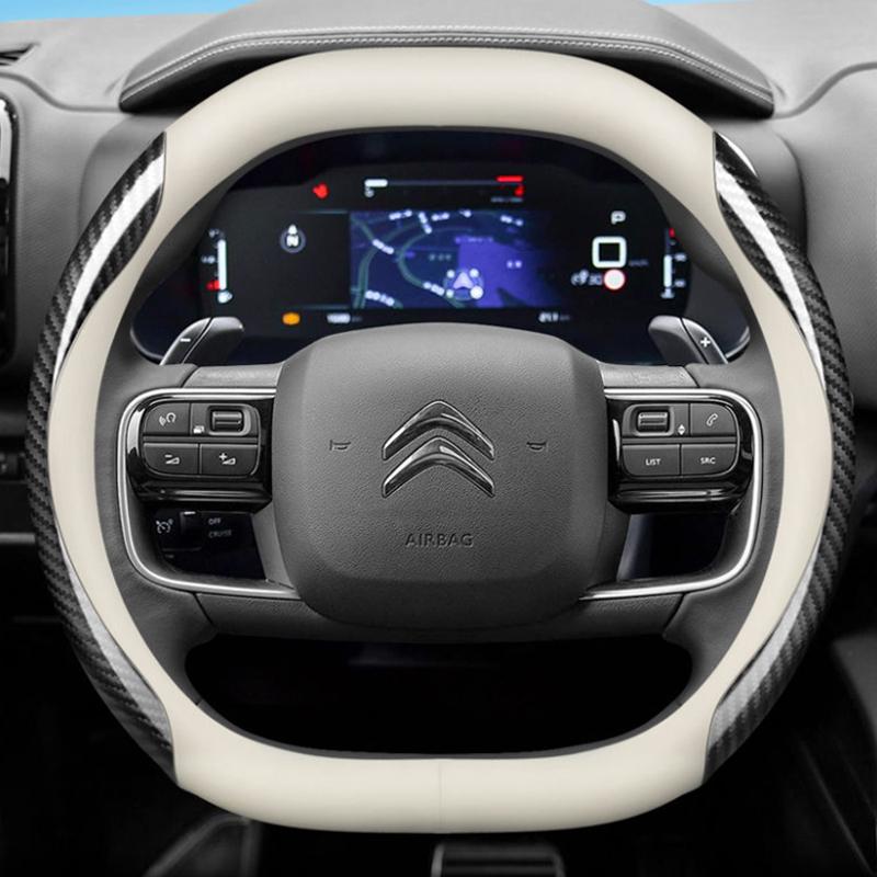 Leder Lenkradbezug Rutschfest für Citroen e-C3 C3 Aircross 2024 2025 Auto Innenzubehör