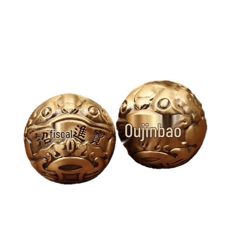 Brass Toad Baoding Massage Balls for Stress Relief and Fitness - Ideal Gifts for Middle-Aged and Elderly