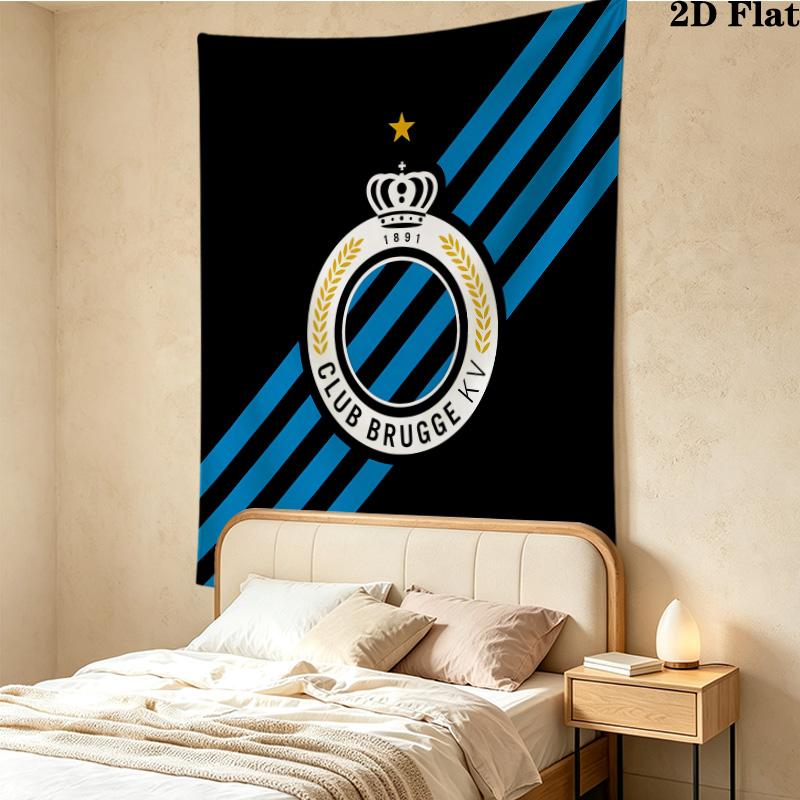 Club Brugge Kv Wall Tapestry Aesthetic Wall Hanging Printed Fabric Blanket Decorative Tapestries For Bedroom Living Room Home Decor
