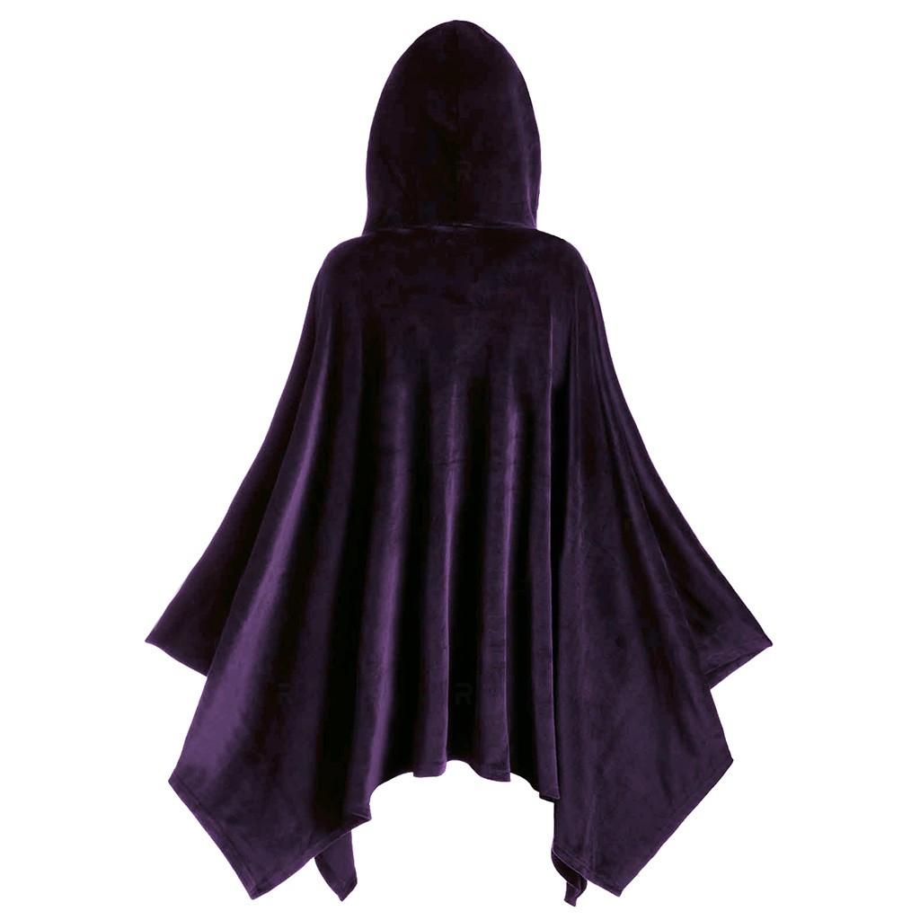 Ladies Hooded Cape Color Cloak Cosplay Costume Cape