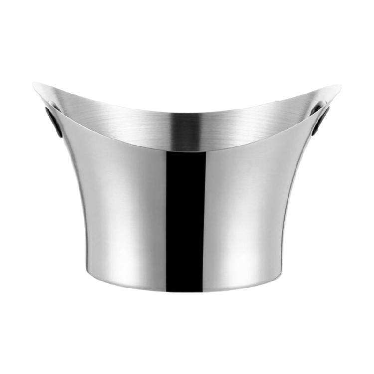 

Ingot Shape Ice Bucket Sophisticated Stainless Steel Ice Holder for Chilling Beverages Metal Ice Container with Handle срібний
