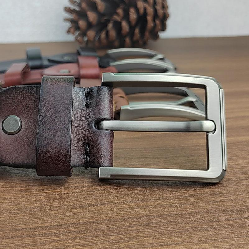 Men'S Belt Leather Retro Casual Pin Buckle Belt Men'S First Layer Cowhide Fashion Belt Belt Belt